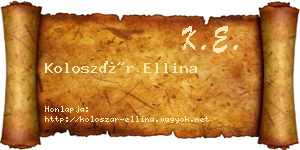 Koloszár Ellina névjegykártya